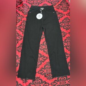 Princess Polly Black Flare Wide Leg Jeans